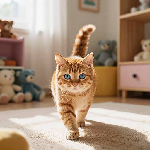 Curious Ginger Kitten in Playroom