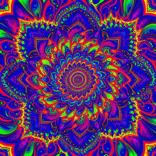 Neon Psychedelic Fractal Artwork