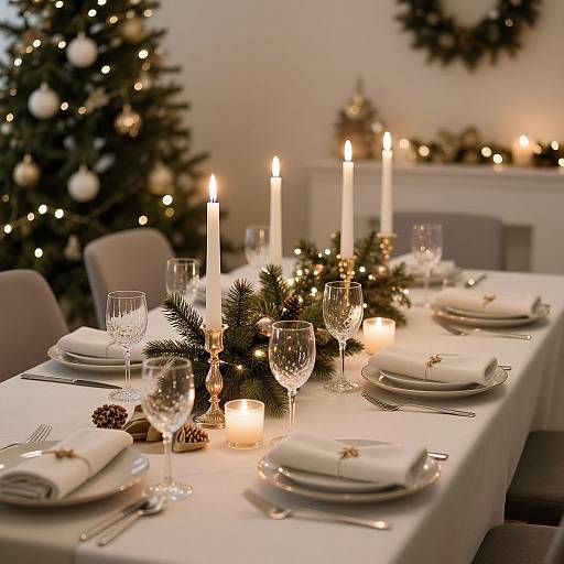 Elegant Festive Christmas Table Setting