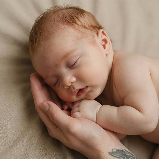 Intimate Bond: Baby and Tattooed Hand