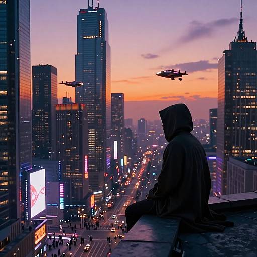 Futuristic Cityscape at Sunset