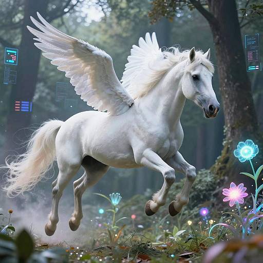 Ethereal Vapehorse Over Cyber Forest