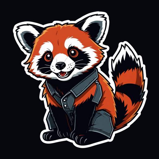 Mischievous Red Panda Die-Cut Sticker
