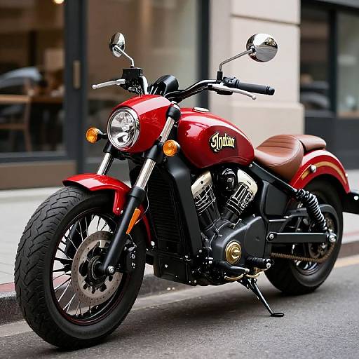 Classic Indian Scout Motorcycle Street Scene