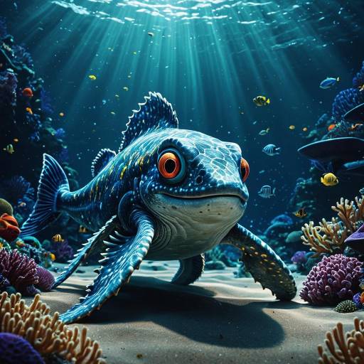 Enigmatic Sea Creature in Coral Reef