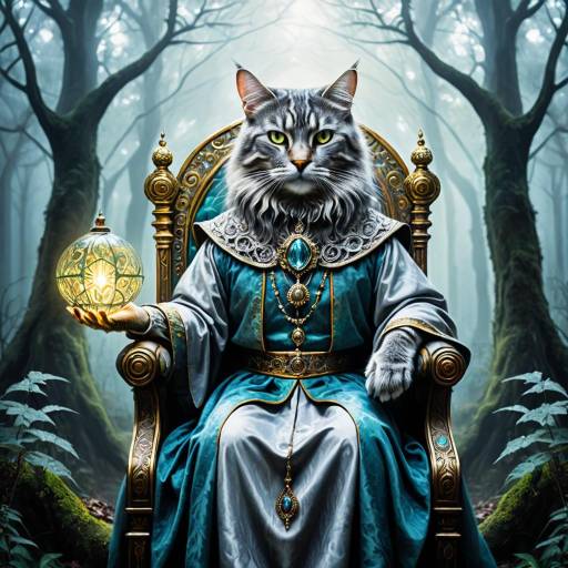 Enchanted Portrait of a Wizard Cat