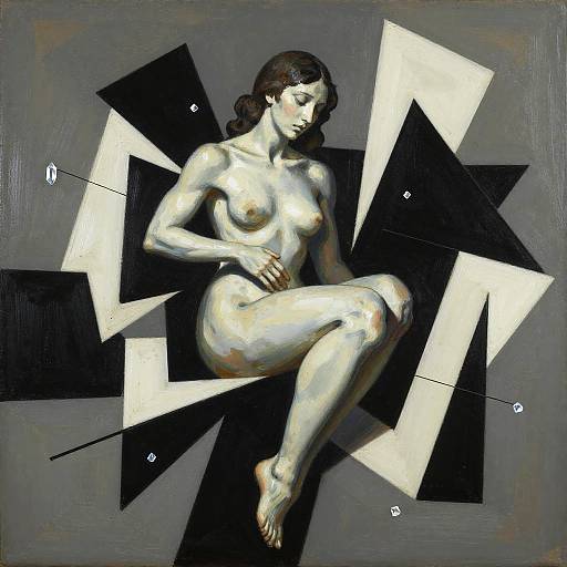 Porcelain Woman in Fragmented Geometric Grief