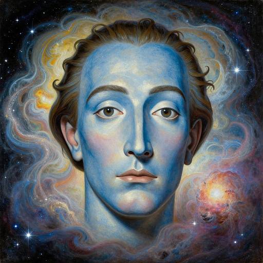 Surreal Cosmic Portrait of God