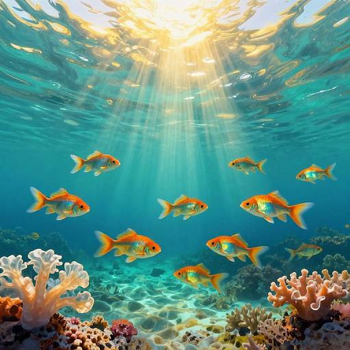 Pointillist Underwater Goldfish View