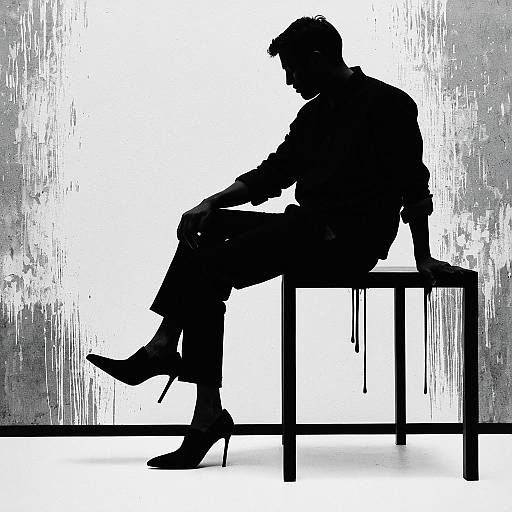 Minimalist Silhouette Man in Heels
