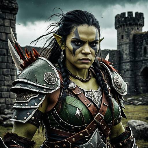 Fierce Female Orc Fantasy Portrait