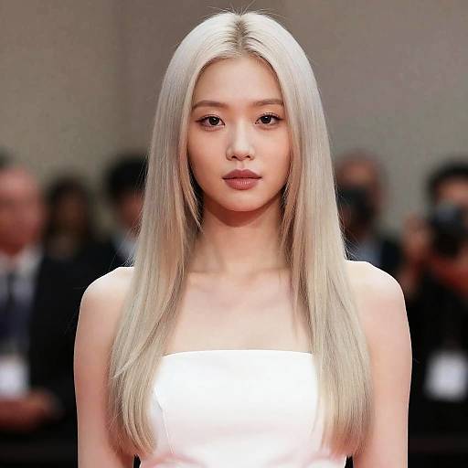 Photorealistic Portrait of Woman with Platinum Blonde Hair