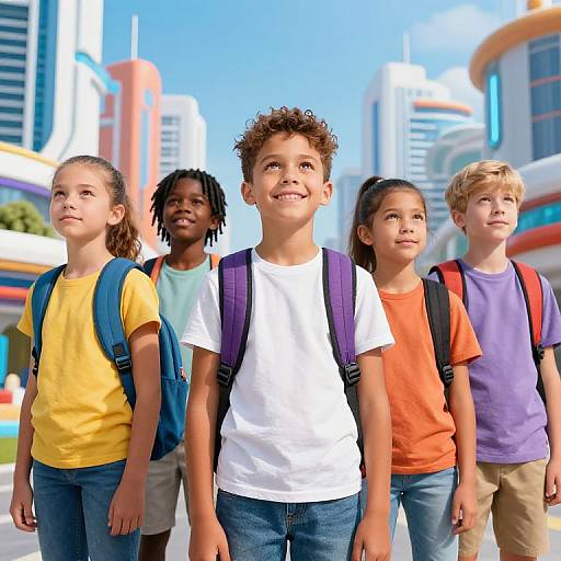 Preteen Diversity in Futuristic City