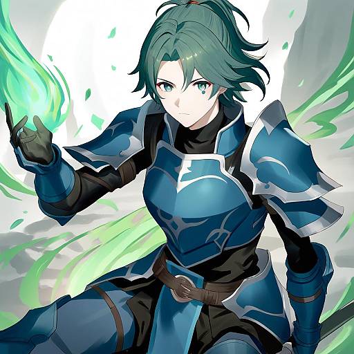 Illustration of Alm (fire emblem), fire emblem in the style of Km yama