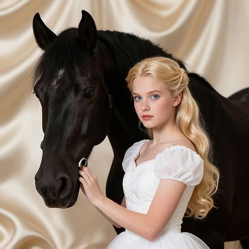 Retro Black Stallion and Fairytale Princess