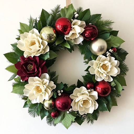 Silk Floral Holiday Wreath Design