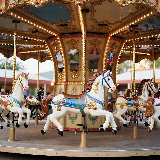 Vibrant Carousel of Elegant Horses