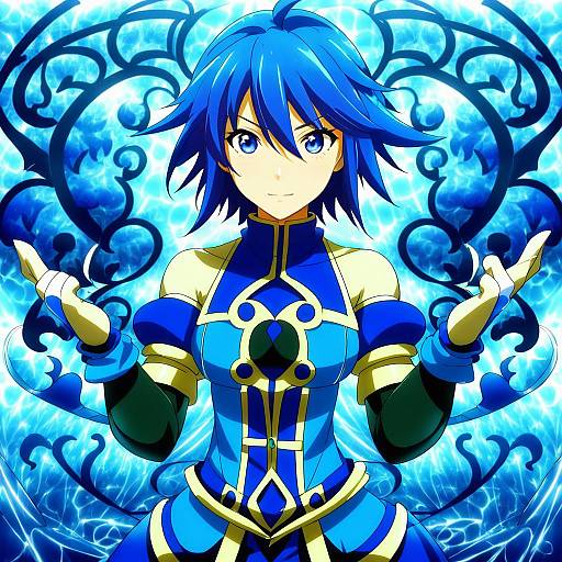 Illustration of Aqua (kingdom hearts), kingdom hearts in the style of Magukappu