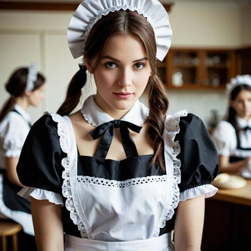 Young Woman in Classic Maid Costume