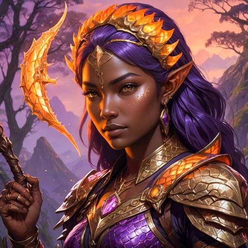 Elven Ranger with Glowing Bow in Fantasy Armor