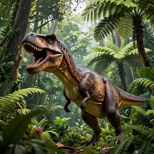 Fierce Dinosaur in Prehistoric Jungle