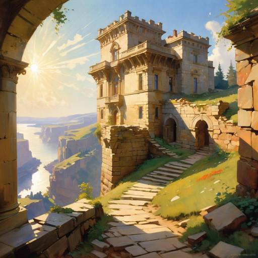 Ancient Stone Castle on Cliffside