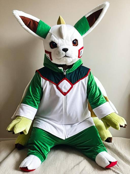 Person in Terriermon Cosplay Costume