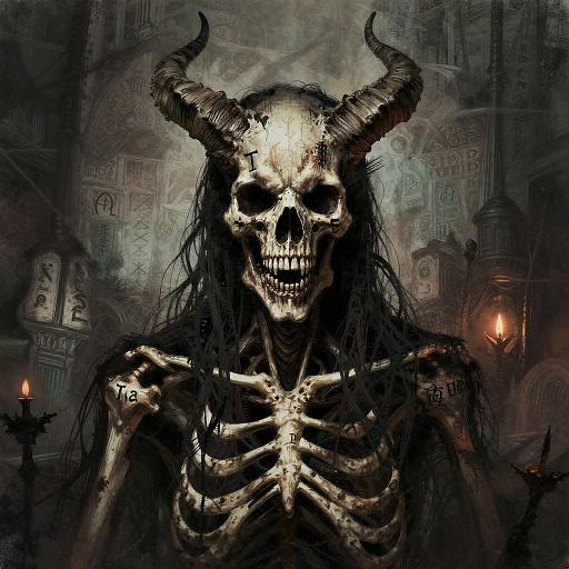 Epic Dark Portrait of a Monster Skeleton