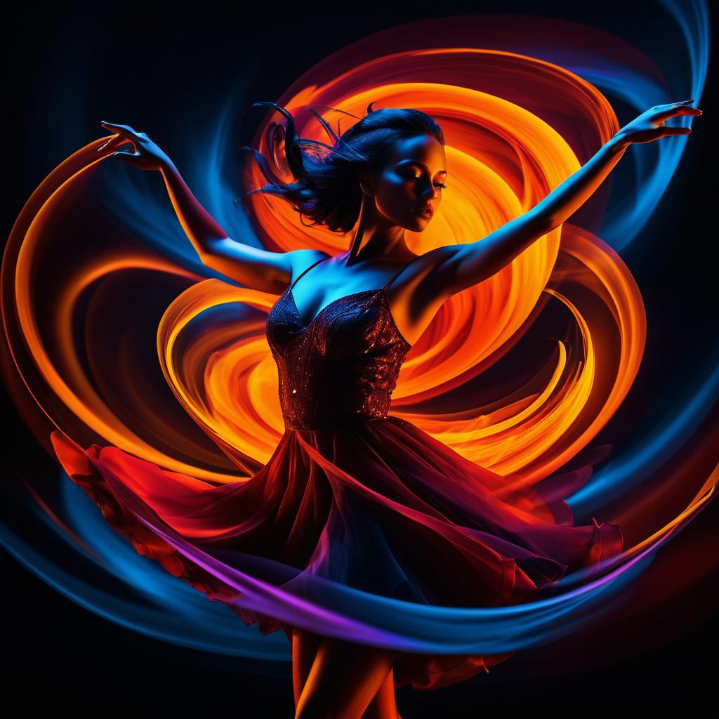 Fiery Dance: Abstract Surrealism Unleashed