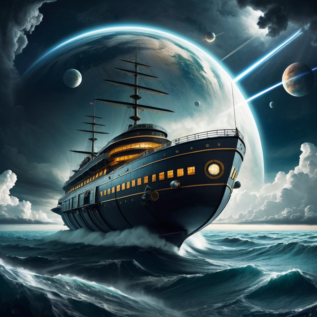 Captain Nemo's Space Adventure Amidst Storms