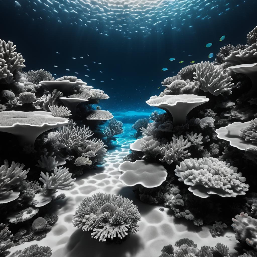 Moonlit Coral Reef Beneath the Surface