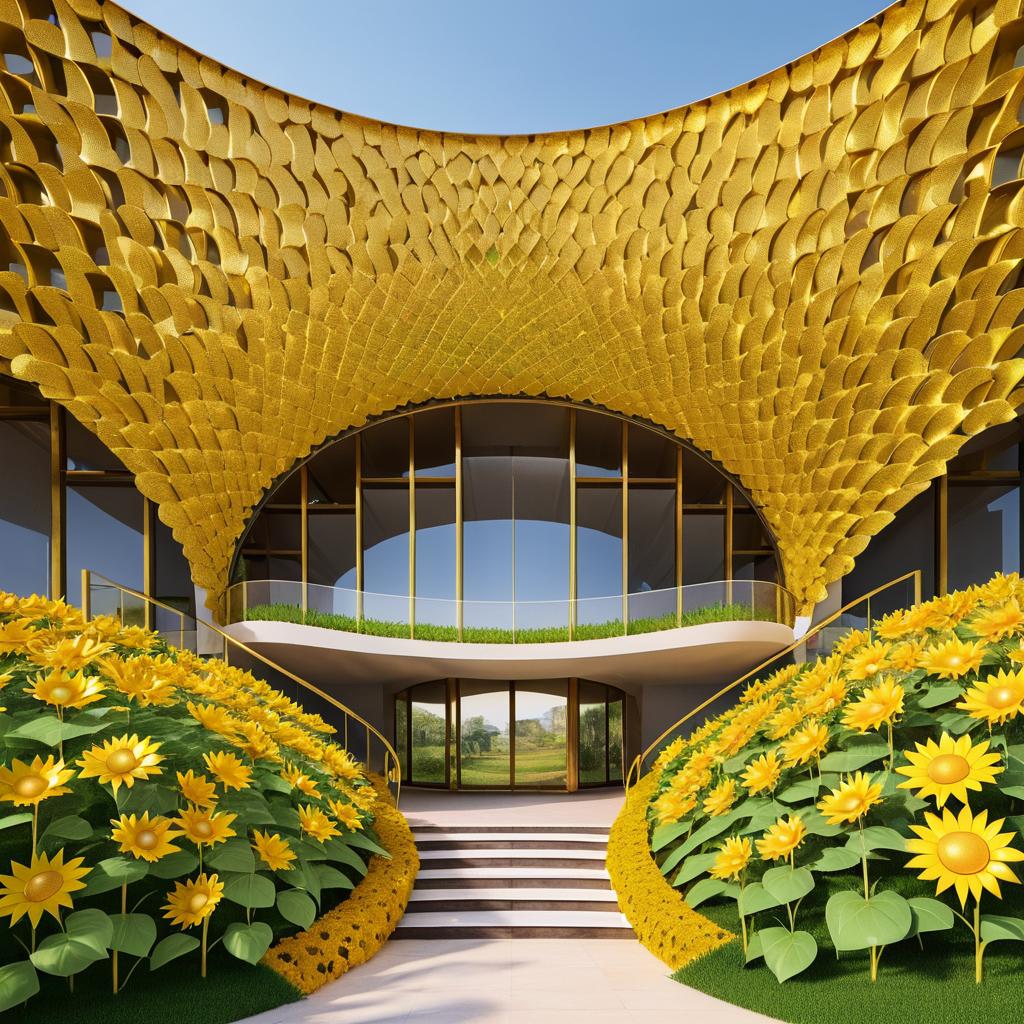 Stunning Sunflower-Inspired Pavilion Photography