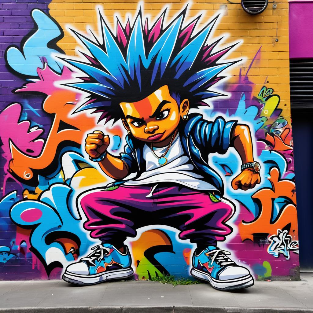 Vibrant Breakdancer Graffiti Art Style