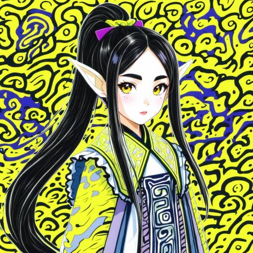 Illustration of Akari (raigou), original in the style of Uni (plastic girl)