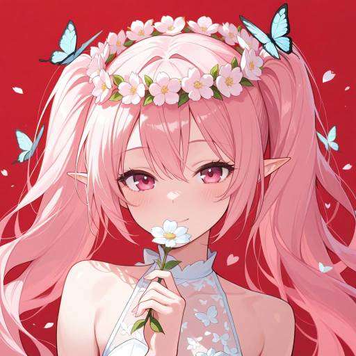 Joyful Spring Nymph with Flowers Joyful Spring Nymph with Flowers