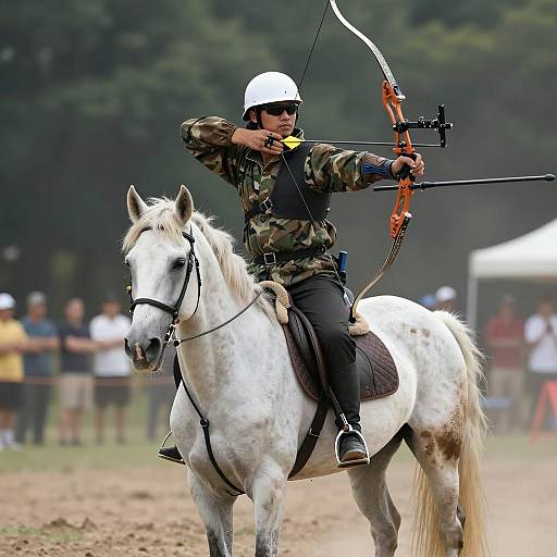 Epic Archery Contest with Warrior on Horse