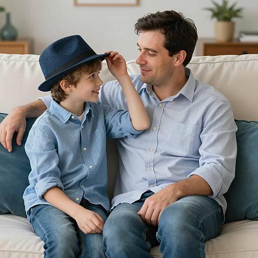 Heartwarming Moment on a Couch