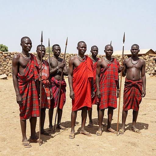 Group of African Men in Traditional Attire