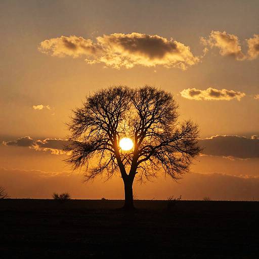Solitary Tree at Vibrant Sunset