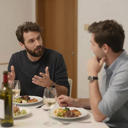 Casual Indoor Dining Between Friends