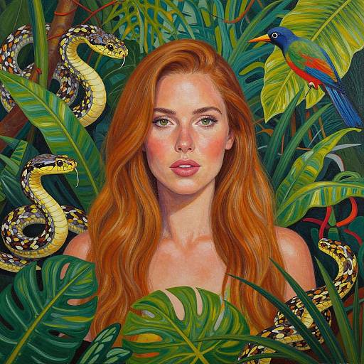 Hyperrealistic Jungle Woman Portrait