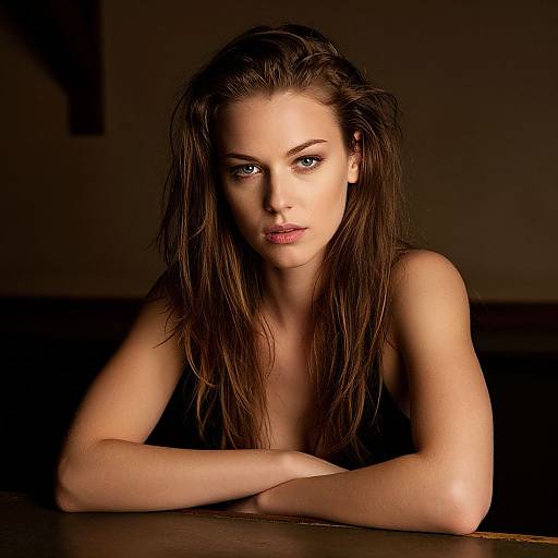 Edgy Portrait of Muscular Woman