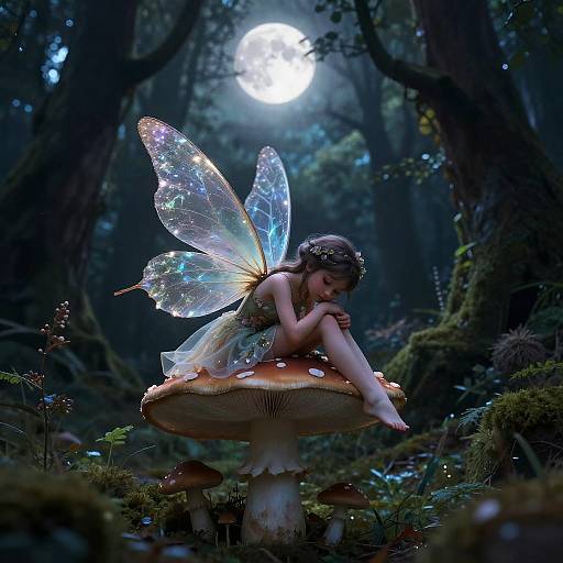 Enchanted Woodland Fairy at Moonlight