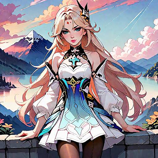 Fu Xuan Anime Character Outdoors Sunset