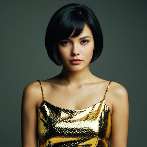Woman in Shiny Gold Dress