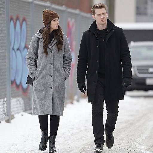 Winter Urban Walk with Stylish Attire