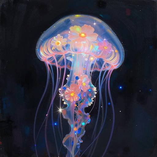 Cyberpunk Robotic Jellyfish Portrait