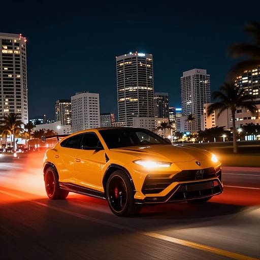 Flying Lamborghini Urus Over Miami