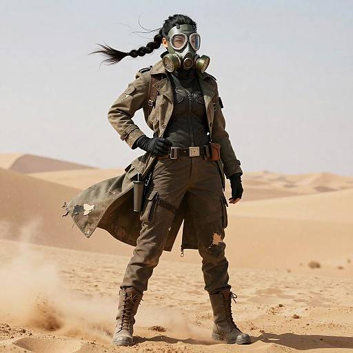Post-Apocalyptic Supermodel in Desert Storm