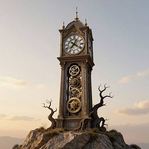 Ethereal 3D Fantasy Clocktower Scene